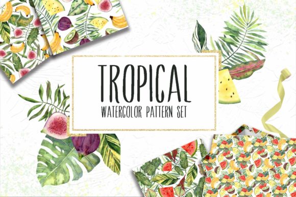 12 Watercolor Tropical Patterns Set: A Creative Resource for Designers and Enthusiasts
