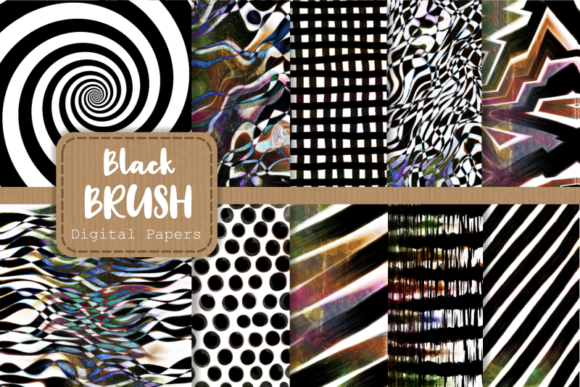 Abstract Black Brush Background Patterns for Creative Projects