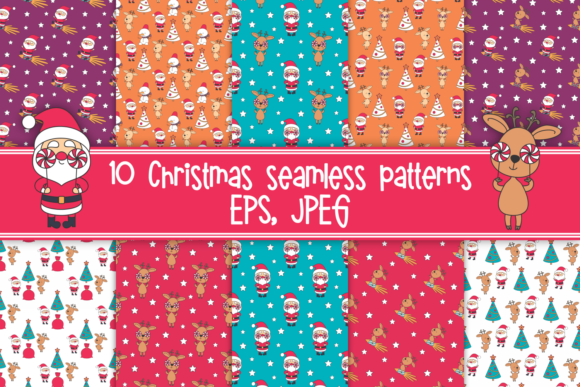 Christmas Seamless Patterns with Santa