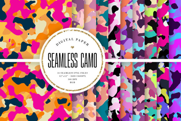 Colorful Camouflage Seamless Patterns: A Versatile Design Tool for Modern Creativity