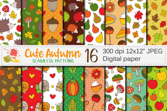 Cute Autumn Fall Seamless Patterns