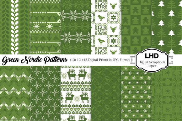 Green Nordic Patterns: A Guide to Choosing the Right Scandinavian Christmas Digital Papers