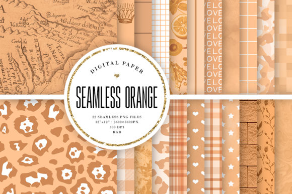 Orange Seamless Patterns Textures