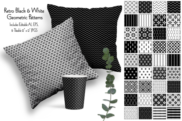 Retro Black White Geometric Patterns: A Timeless Design Resource