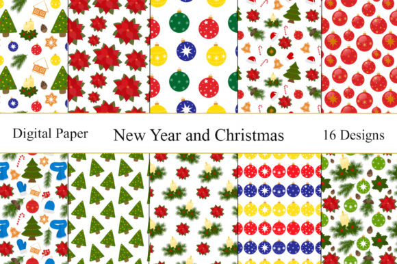 Set Patterns New Year and Christmas: A Versatile Design Resource for Creatives