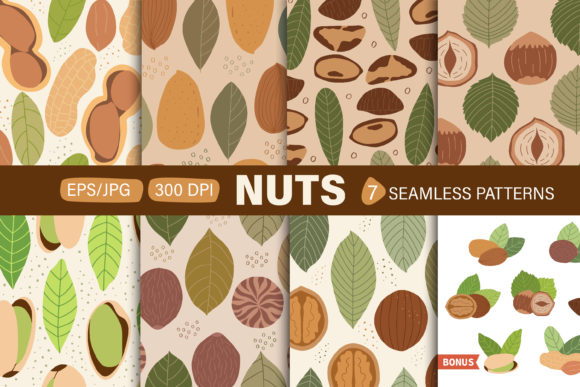 Vector Set of Seamless Patterns with Nut: A Creative Resource for Designers